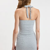 Halter Tie Keyhole Bust Mini Dress