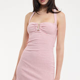 Halter Tie Keyhole Bust Mini Dress