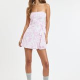 Pastel Dolman Tie Wrap Mini Dress