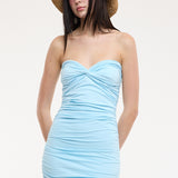 Ruched Fit Tube Mini Dress