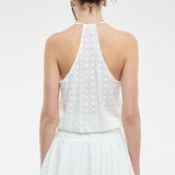 Eyelet Ruffle Layered Mini Dress