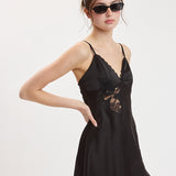 Floral Lace Accent Cocktail Mini Dress