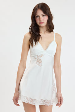 Floral Lace Accent Cocktail Mini Dress