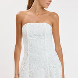 Floral Embroidered Lace Tube Mini Dress