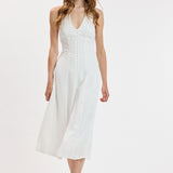 Halter Tie Soft Color Midi Dress