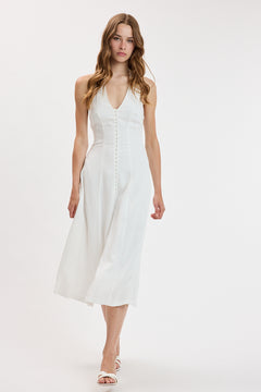 Halter Tie Soft Color Midi Dress