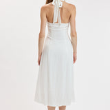 Halter Tie Soft Color Midi Dress