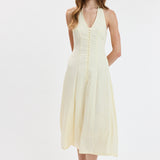 Halter Tie Soft Color Midi Dress