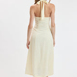 Halter Tie Soft Color Midi Dress