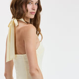 Halter Tie Soft Color Midi Dress