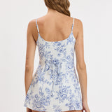 Tie Back Floral Mini Dress