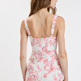 Floral Wide Strap Mini Dress With Pockets