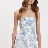 Floral Print Strapless Romper