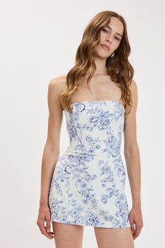 Floral Print Strapless Romper