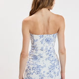 Floral Print Strapless Romper