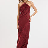 Jacquard Patchwork Lace Maxi Dress
