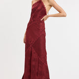 Jacquard Patchwork Lace Maxi Dress