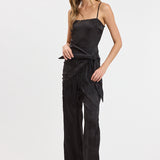 Wrap Overlay Fringe Jumpsuit