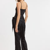 Wrap Overlay Fringe Jumpsuit