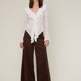 Suede Wide Leg Trouser