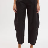 Solid Mid Rise Barrel Pant