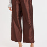Silk Texture Ankle Length Cargo Pant