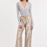 Silk Texture Ankle Length Cargo Pant