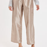 Silk Texture Ankle Length Cargo Pant