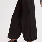 Satin Elastic Waistband Balloon Pant