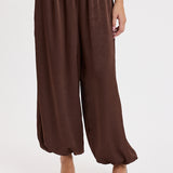 Satin Elastic Waistband Balloon Pant