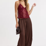Satin Elastic Waistband Balloon Pant