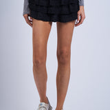 Mesh Lace Ruffle Skort