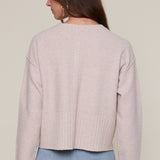 Crew Neck Button Down Knit Sweater