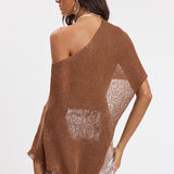 Knit Asymmetrical Poncho