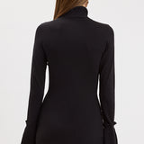 Turtleneck Dress With Detail Cuff Sleeves