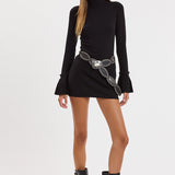 Turtleneck Dress With Detail Cuff Sleeves