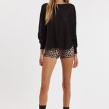 Boat Neck Side Slit Poncho