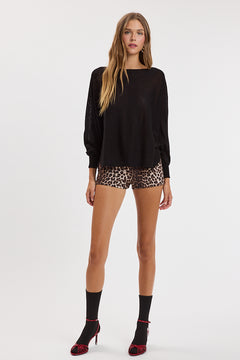 Boat Neck Side Slit Poncho
