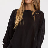 Boat Neck Side Slit Poncho