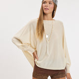 Boat Neck Side Slit Poncho