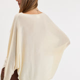 Boat Neck Side Slit Poncho
