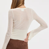 V Neck Lace Knit Top