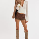 V Neck Lace Knit Top