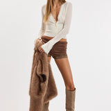 V Neck Lace Knit Top