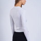 Ribbed Button Front Long Sleeve Top
