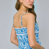 Floral Lace Ribbon Point Cami Top