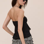 Chiffon See Through Twisted Tube Top - Black, Women's Tops Collection