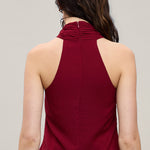 Twist Front Halter Top - red, womens top collection