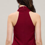 Twist Front Halter Top - red, womens top collection