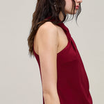 Twist Front Halter Top - red, womens top collection